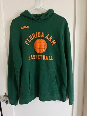 Nike Mens Florida A&M Rattlers Green Lebron Club Fleece Hoodie_Size L